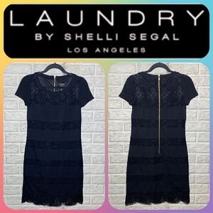 🌸MSRP $167 Laundry by Shelli Segal Black Short Sleeve Dress